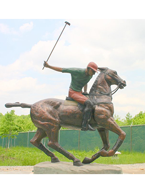 Bronze Polo Player on Horse