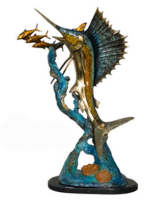 Bronze Atlantic Sailfish Statue