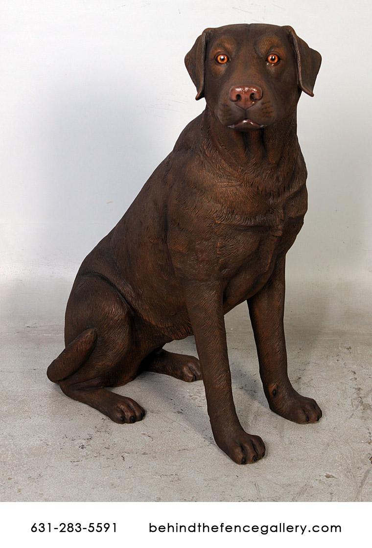 Sitting Brown Labrador Statue - Click Image to Close