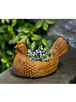 Bird Hen Planter Cast Stone