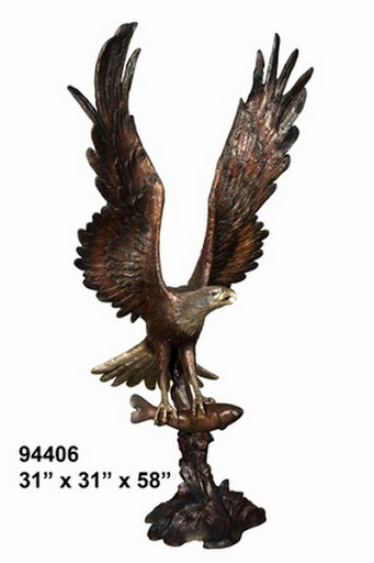 Bronze Eagle Catching Fish