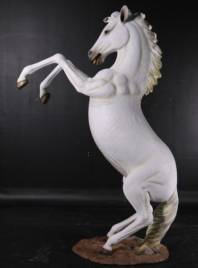 8.5ft Rearing White Stallion