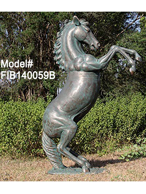 8.5ft Rearing Horse in Bronze Finish