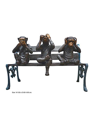 3 Monkeys on Bench