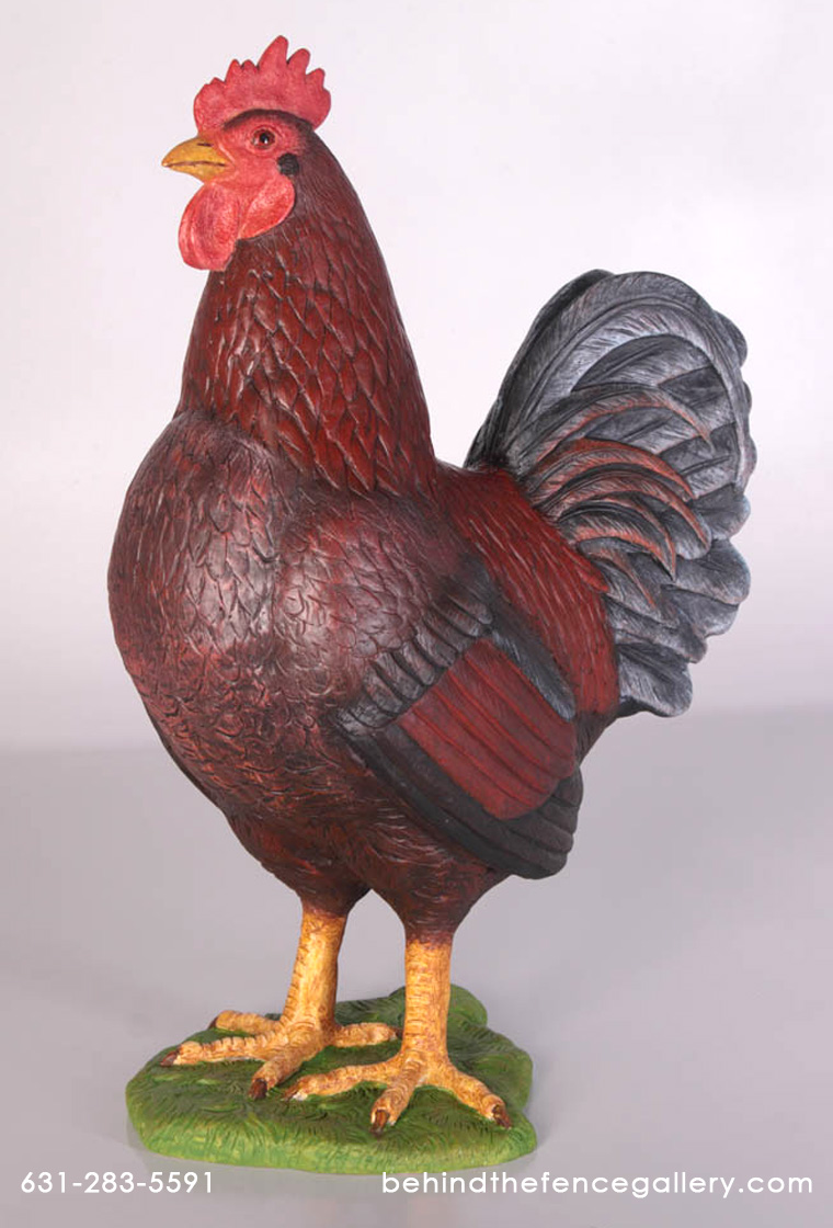 Red Rooster Statue