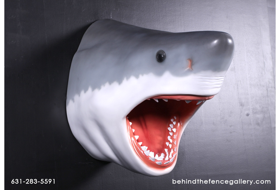 Great White Shark Head Wall Mount - Click Image to Close