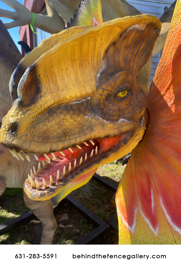 Dilophosaurus Venenifer (with Neck Frill) Statue