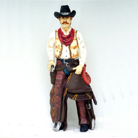 Cowboy w/ Saddle 6ft - Click Image to Close