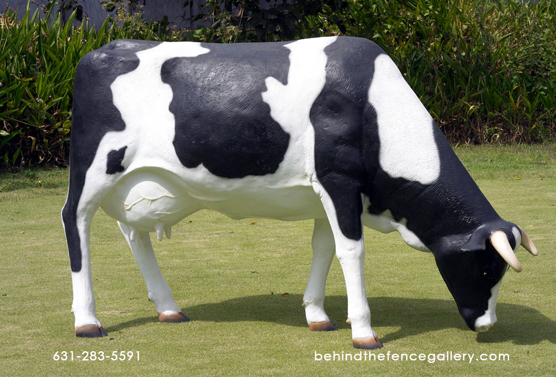 Cow Grazing Statue - Click Image to Close