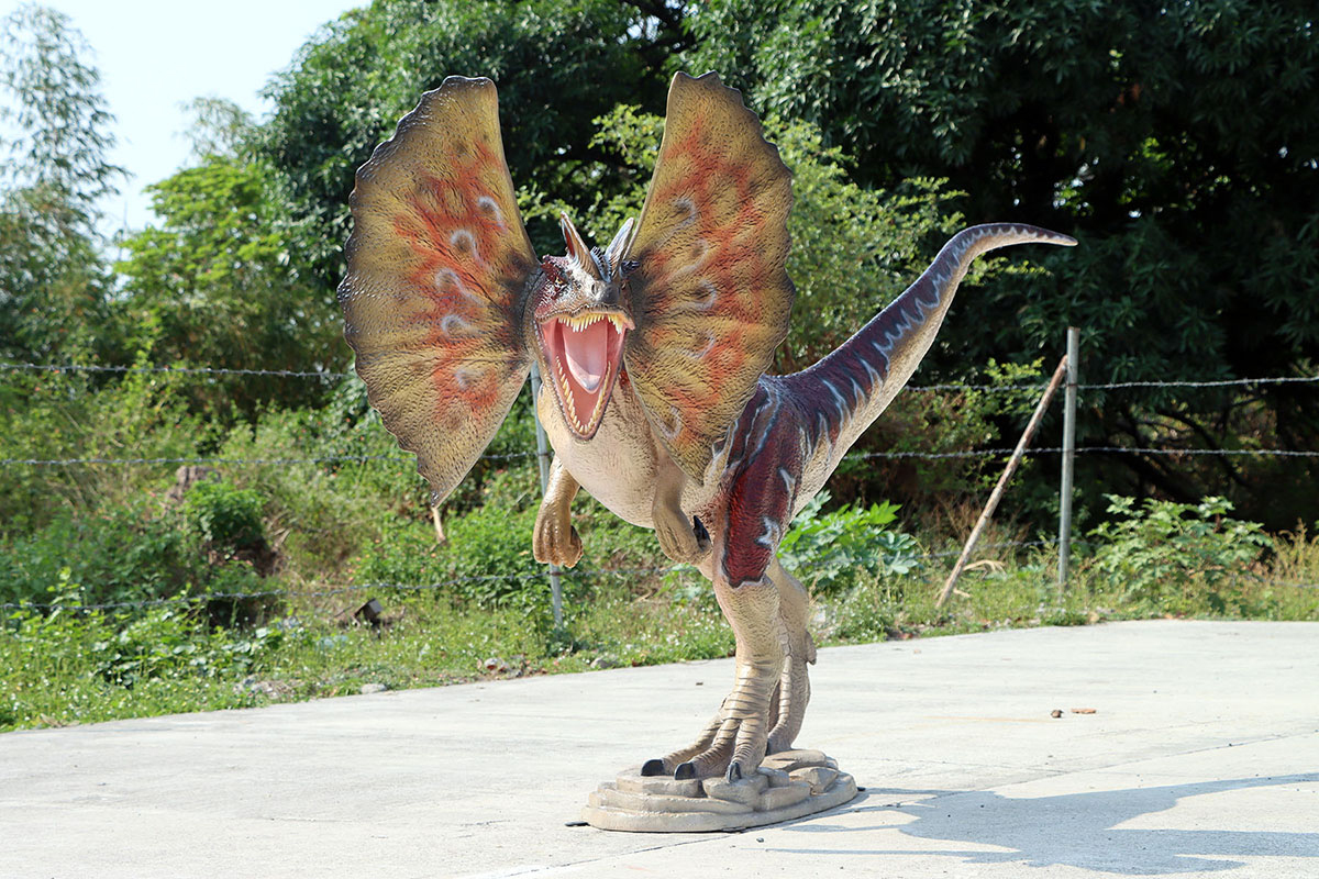 (image for) Life Size Dilophosaurus Statue