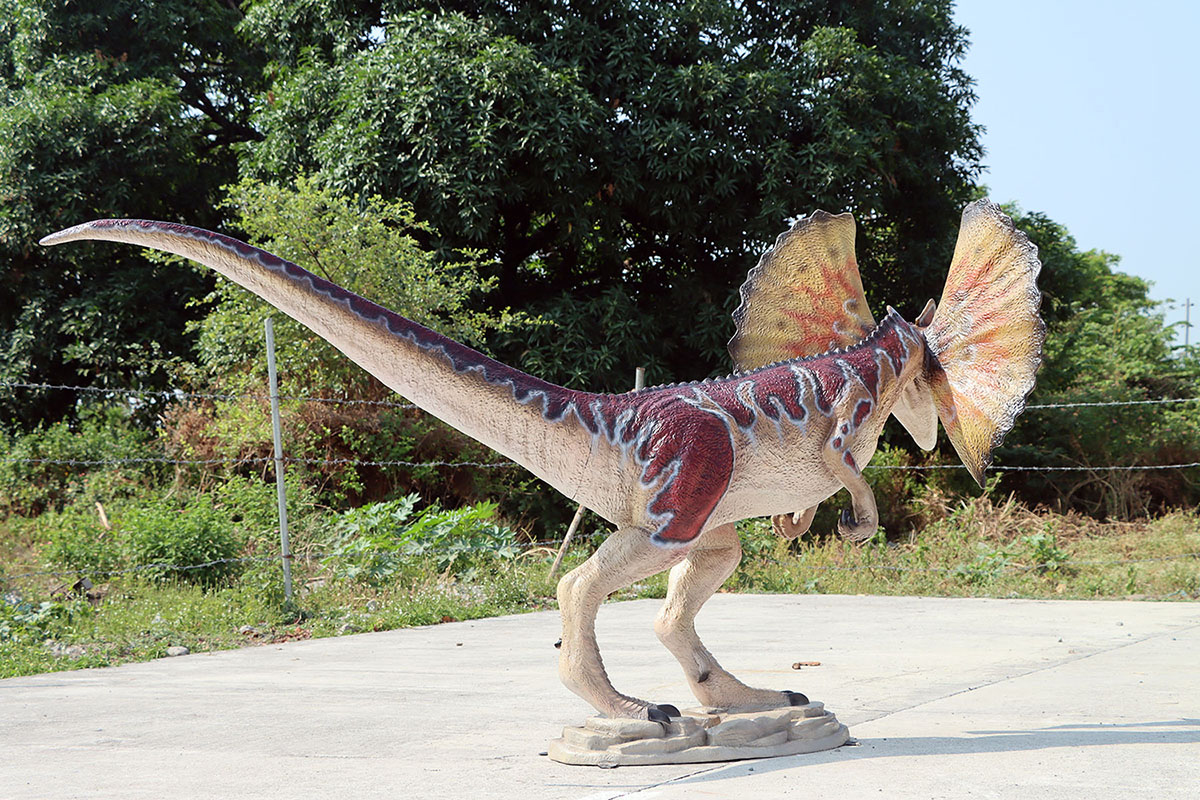 (image for) Life Size Dilophosaurus Statue