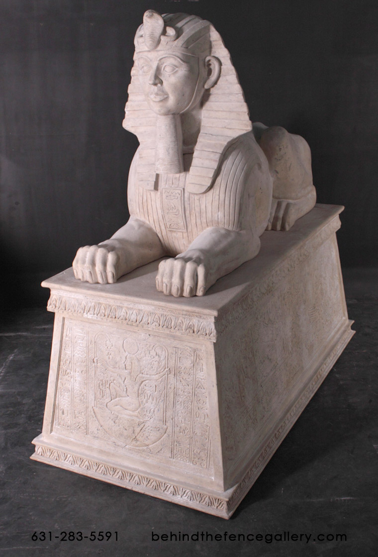 Jumbo Sphinx On Base in Roman Stone Finish