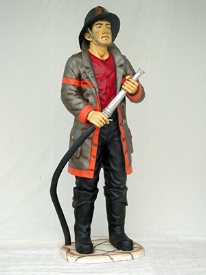 (image for) Life Size Fireman With Hose