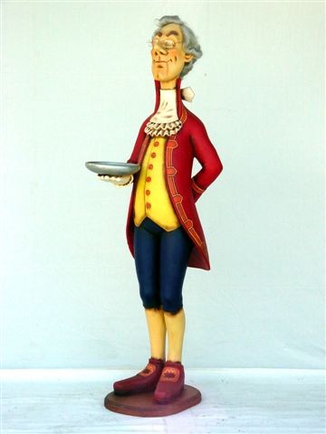 English-Style Butler Holding Tray