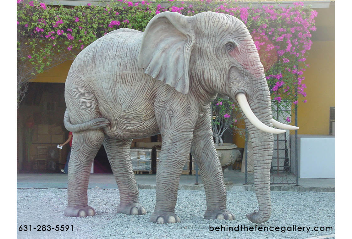 (image for) Giant Elephant Statue with Trunk Down - Click Image to Close