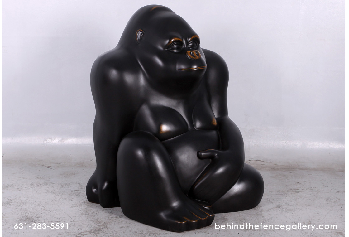 Gorilla Statue in Antique Brass