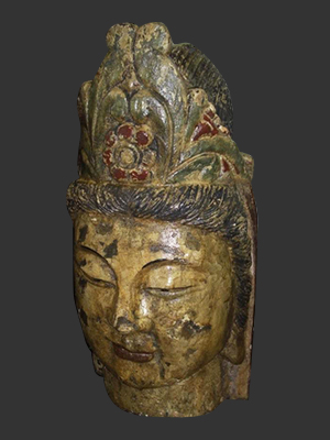 (image for) Hand Carved wood Buddha Head