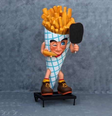 6 ft. Tall French Fry Man Statue with Sign - Click Image to Close