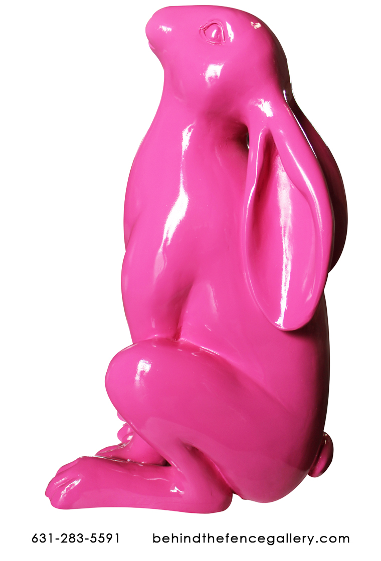 Pink Pop Art Life Size Rabbit Statue - Click Image to Close