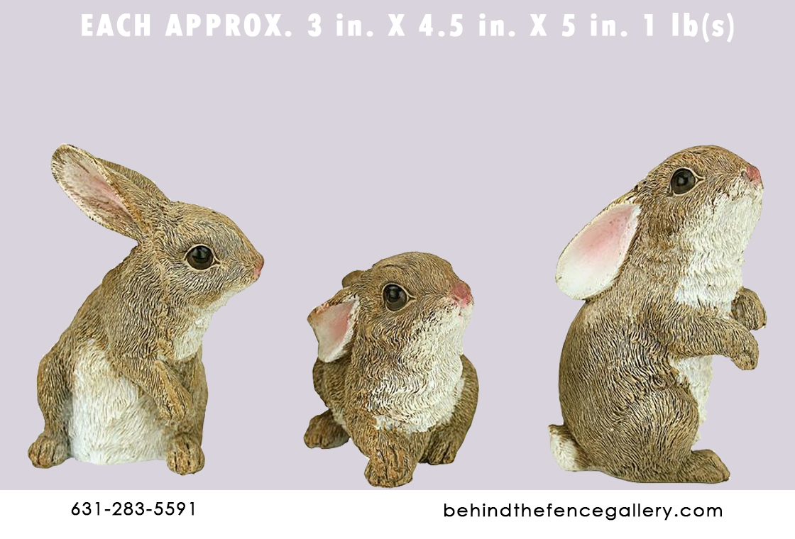 Small Brown Rabbit Statues (Sold Individually) - Click Image to Close