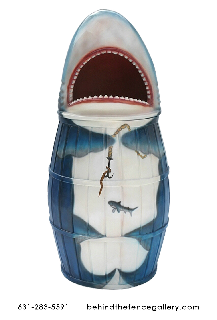 Great White Shark Waste Bin Statue - Click Image to Close