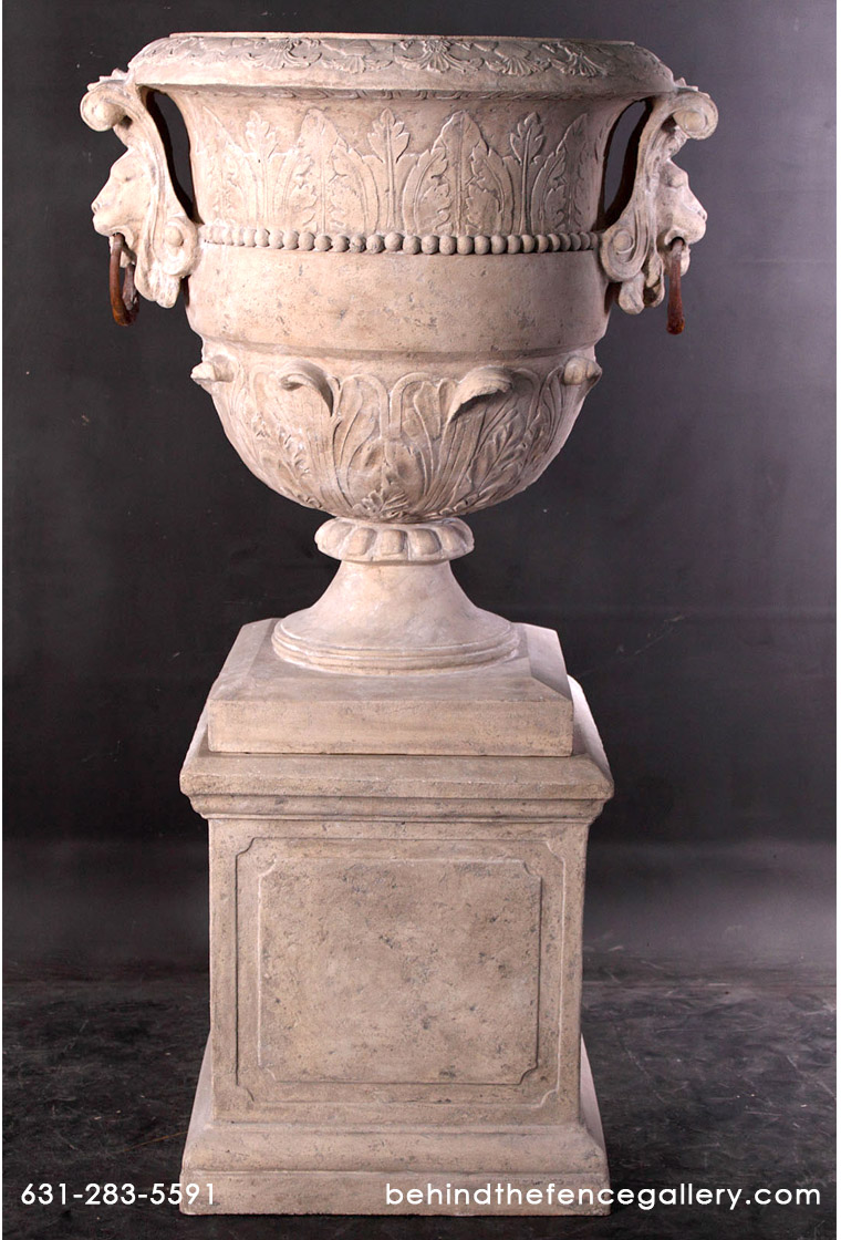 (image for) Large Lion Urn on Base