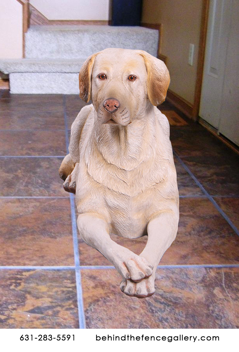 Yellow Labrador Statue - Laying Down