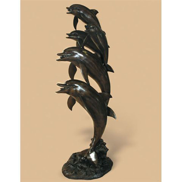 Bronze 5 Dolphin Family Fountain