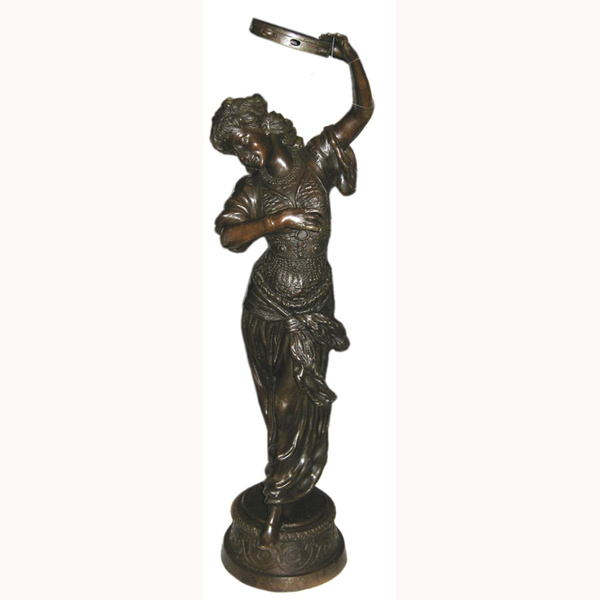 Bronze Gypsy Girl playing a Tambourine