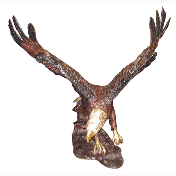 Bronze Eagle Catching Fish