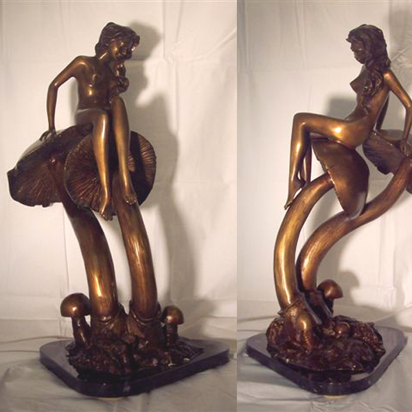 Bronze Girl on Mushroom