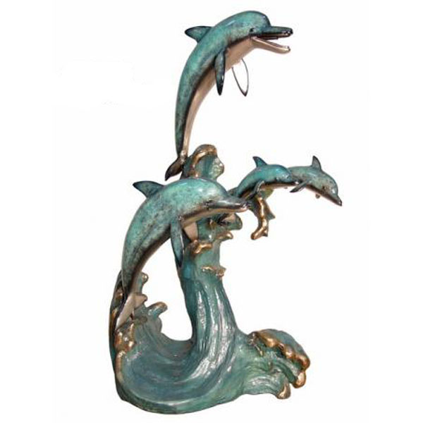 Bronze Dolphin Family Fountain