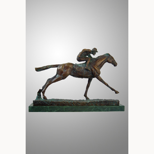 Bronze Jockey on Horse