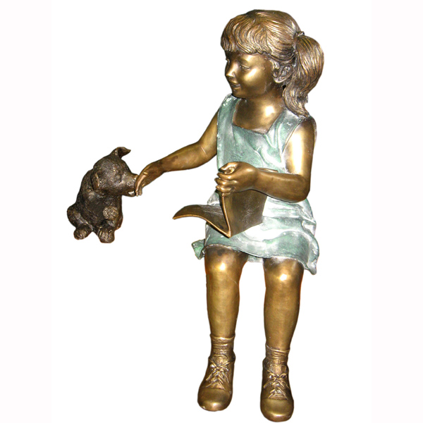 Bronze Girl with Dog