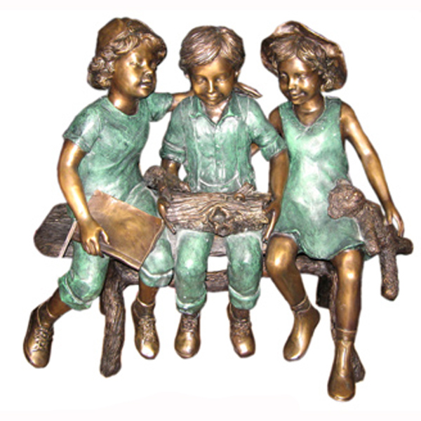 Bronze Kids on Bench