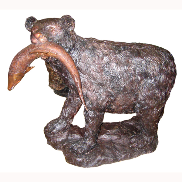 Bronze Bear with Fish