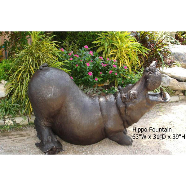 Bronze Hippo Fountain