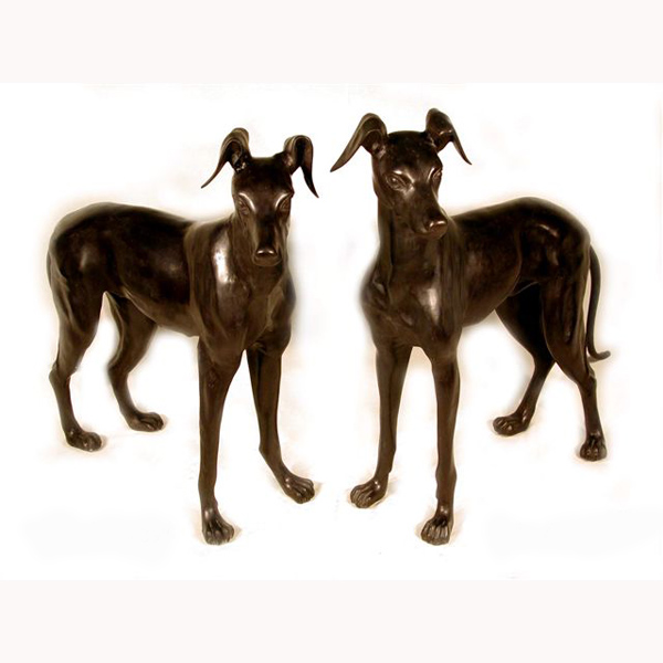 Pair of Bronze Greyhounds