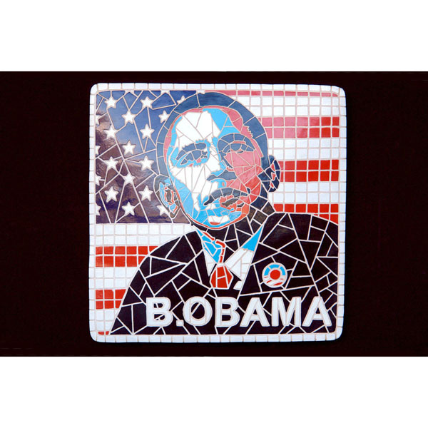 Barack Obama in Mosaic Decor