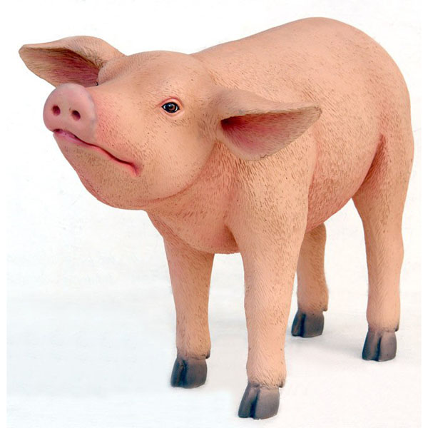 fiberglass Pig statue standing - Click Image to Close