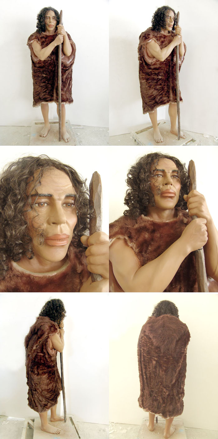 Life Size Prehistoric Cave Man Statue - Click Image to Close