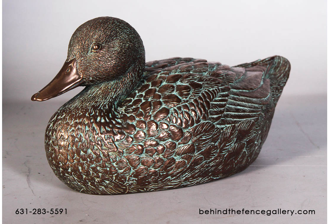 Female Mallard Duck Statue in Bronze Finish