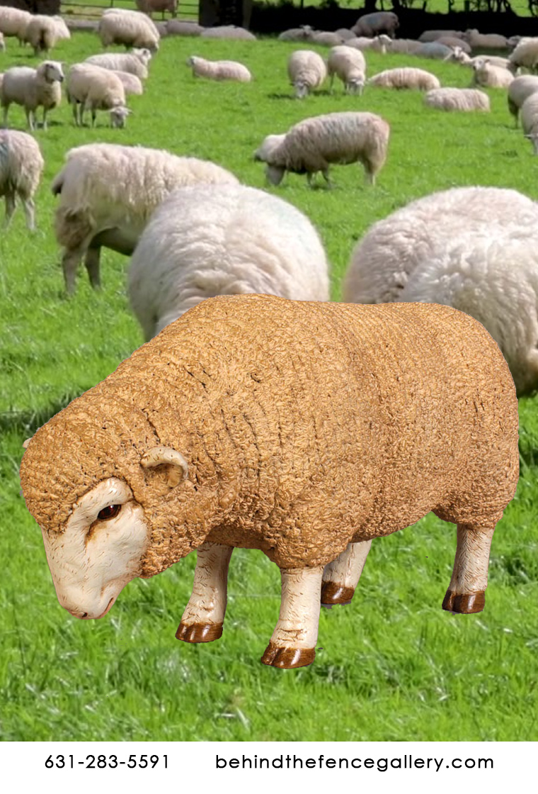 Merino Ewe Sheep Small (Head Down) Statue