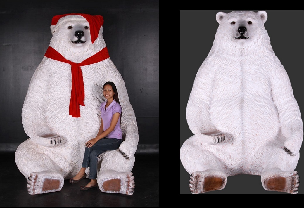 Sitting Christmas Polar Bear 7.5 Ft.