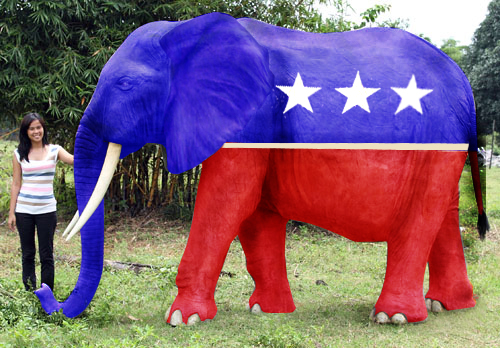 Jumbo Republican Elephant Statue