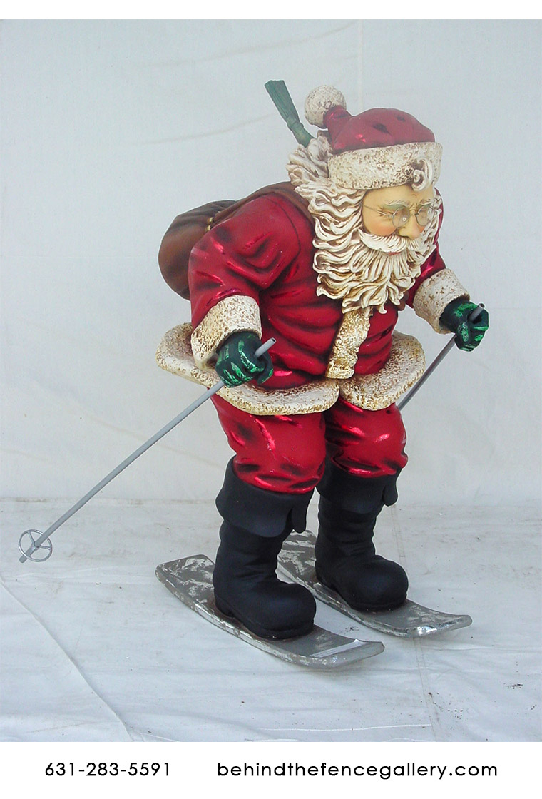 Santa Ski Statue - 3 ft