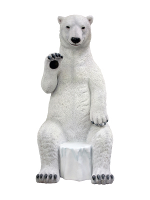 Sitting Polar Bear Statue