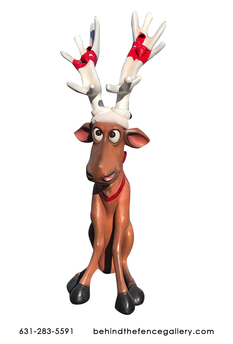 Sitting Reindeer Statue - 5ft.