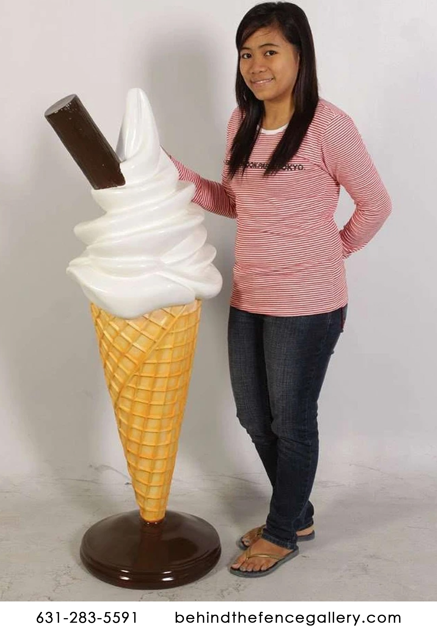 (image for) Soft Serve Ice Cream Cone with Chocolate Stick on Base