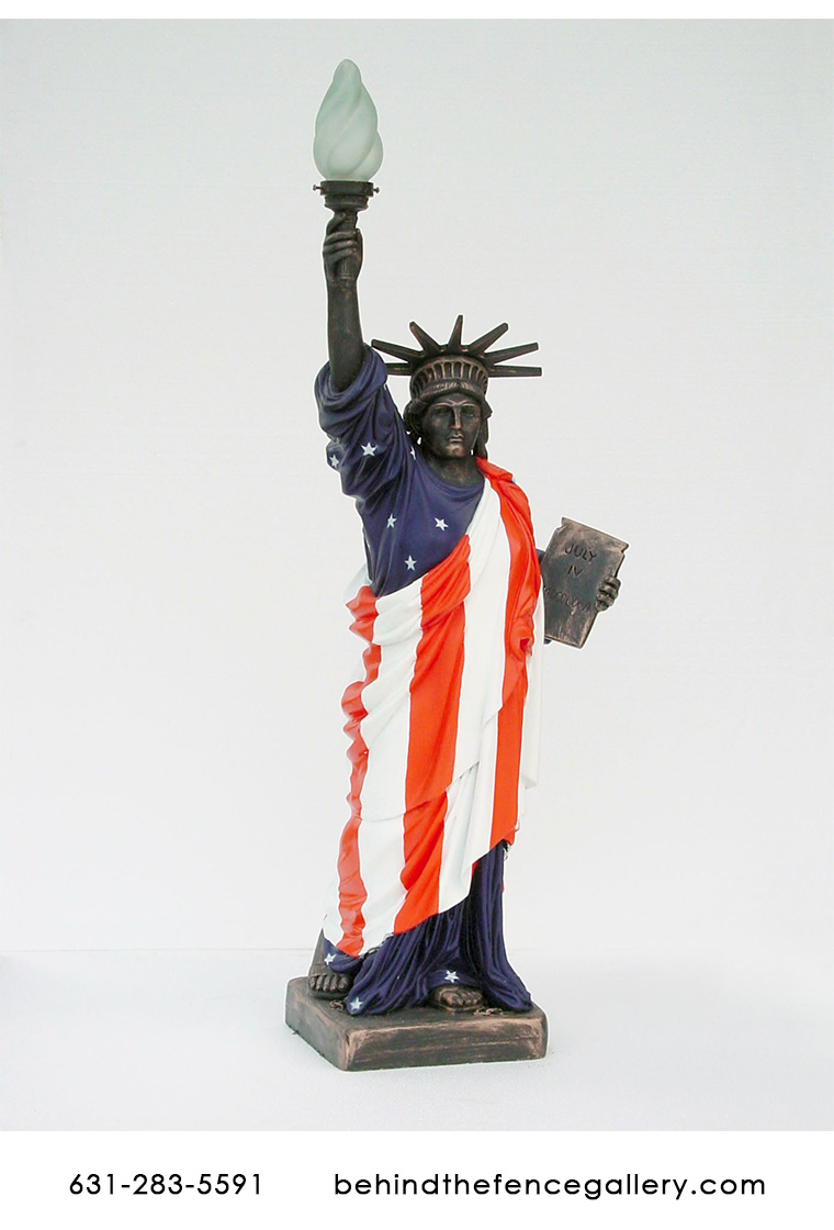 Statue of Liberty Wearing American Flag